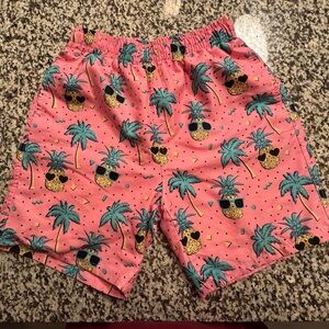 Pink Tropical Print Shorts